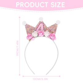 WANTUSHUI Crown Birthday 3 Years Girl Birthday Decoration, Birthday Crown Girl Gift, Princess Crown Children Boy, Princess Birthday Decoration Scarf, Crown Children's Birthday Crown, Birthday (4)
