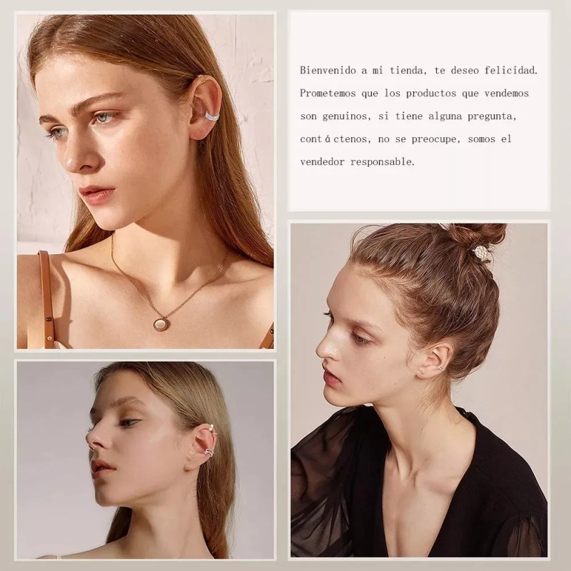 Aretes Savefree Ear Cuff 36pcs Sin Perforación Aleación Zinc Plateado