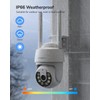 TMEZON Surveillance Camera Outdoor, 2K Wireless PTZ WLAN IP Camera