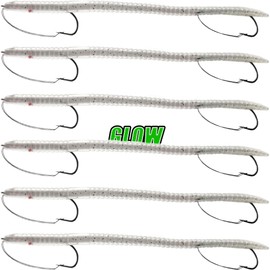 VMSIXVM Fishing Lures Bass Lures, Weedless Pre Rigged Bionic Sinking Bass Fishing Lure Soft Plastic Swimbaits for Trout, Walleye, Crappie, Fishing Worm Swim Baits Minnows for Saltwater Freshwater