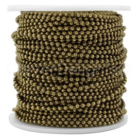 CleverDelights Ball Chain Spool - 100 Feet - 2.0 mm Ball - Antique Bronze Colour - Bulk Roll by CleverDelights