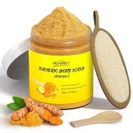 Body Scrub with Turmeric Vitamin C, Exfoliation, Removes Dead Skin, Improves Dark Spots, Natural Deep Cleansing, Smooth Skin and Radiant Complexion, Body Care for Men Women