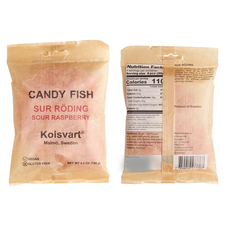 Kolsvart Sour Raspberry Swedish Candy – Vegan & Gluten-Free Gummies