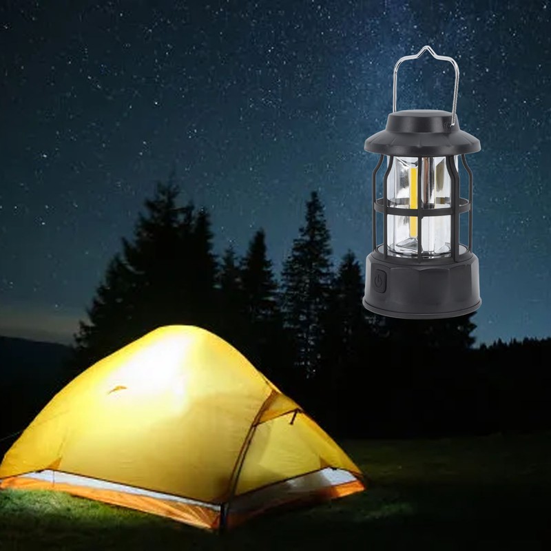 Rechargeable LED Camping Lantern Retro Portable Camping Lantern Survival Light