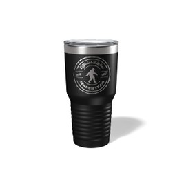Alterd Industries Bigfoot - Bigfoot Gifts, Tumbler, Sasquatch, Camp Cup, 20oz, He's Out There, Engraved, Coffee Cup, Hide and Seek Champ (Bigfoot Search Team, Black, 30oz Tumbler)