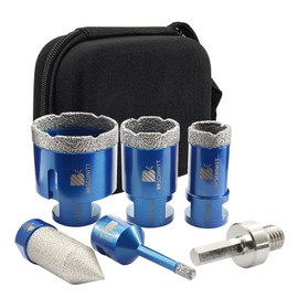 Diamond Drill Tile Drill Bit Set - 6/25/35/50 mm Diamond Drill Bit and 20 mm Diamond Finger Milling Cutter One Adapter