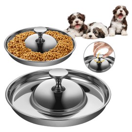 ELISABE Stainless Steel Puppy Bowls, 2 Pack Puppy Feeding Bowls with Handle for Food Water, Puppy Weaning Bowl for Multiple Puppies Cats Eating at Same Time