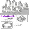 Swpeet 1Pc 3 Inches Exhaust Clamp Narrow Band, Stainless Steel