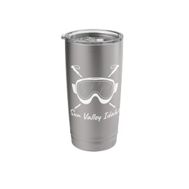 Sun Valley Idaho Skiing Skis Skier Goggles Ski Vacation Stainless Steel Insulated Tumbler