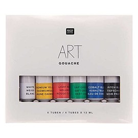 Rico Design Gouache Paint Set - Basic Colours - 6 x 12 ml