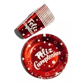 LH Kits 10pzs Platos Y 10pzs Vasos Desechables Para Cumpleaños