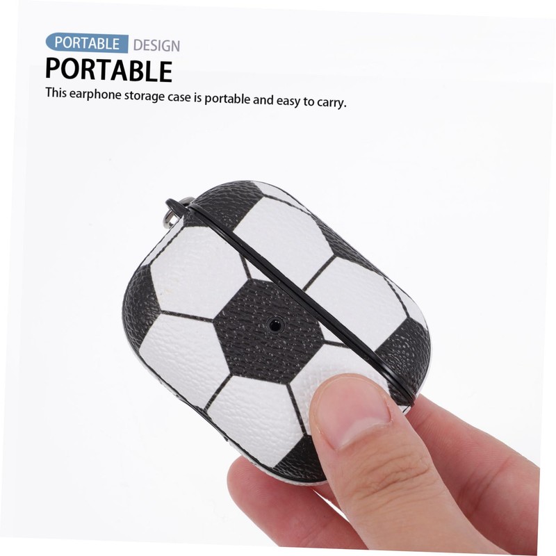 CIYODO 1PC Wireless Earbud Case with Football Pattern Durable Protective