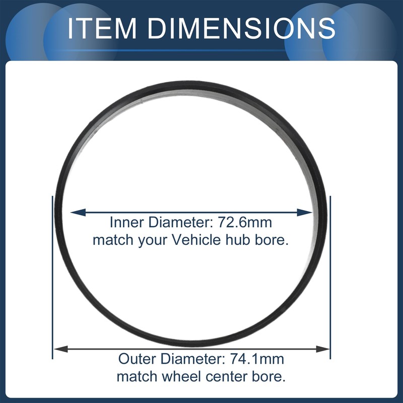 INFINAUTO Hub Centric Rings,72.6mm ID 74.1mm OD Car Wheel Hubrings