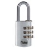 Yale YE3CB/20/121/2/S 20mm Aluminium Combination Padlock - Silver, Pack of