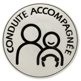Carlinea 463242 Electrostatic Car Sticker with French-Language Phrase Conduite Accompagnée (Learner Driver)