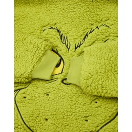 The Grinch Children's Wearable Blanket Hoodie | Green Hooded Fleece Jumper for Children with Grinch Character Face and Fur Hair | Sherpa Lined Loungewear with Pockets Christmas