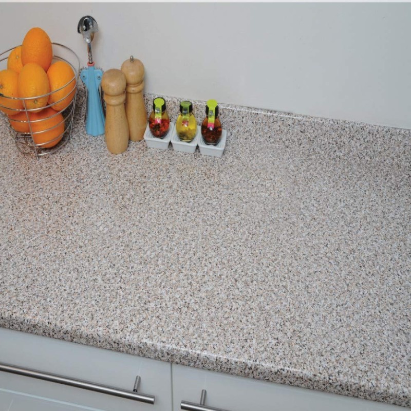 d-c-fix 346-0181-4PK Decorative Self-Adhesive Film, Brown Granite, 17" x 78"