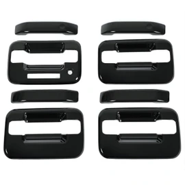 HECASA 4 Door Handle Covers Compatible with 2004-2014 Ford F150 F-150 4 Door with Key Pad Cutout Black