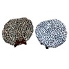2 Pack Premium Lined Shower Cap Bath Accessory Reusable Leopard