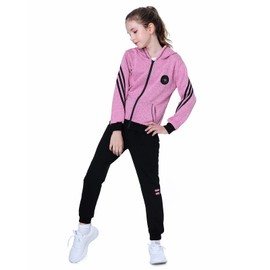 LPATTERN Children's Girls' 2-Piece / 3-Piece Clothing Set, Sports Suit, Tracksuit, Jogging Suit, Leisure Suit, Outfit Set, Pink (2 pieces)