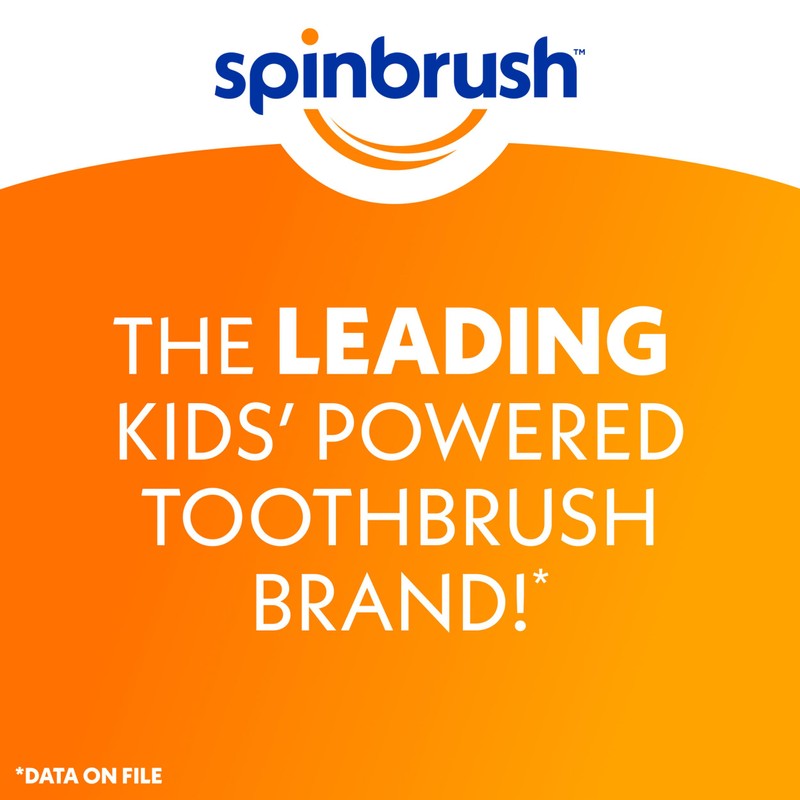 Princess Peach Kid’s Spinbrush Electric Battery Toothbrush, Soft Bristles
