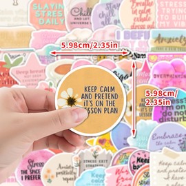 Small Cute Inspirational Stickers - 50PCS Motivational Stickers with Vibrant Colorsfor Students, Girls, DIY Craft Enthusiasts, Positive Quotes for Journal, Laptop, Phone, Water Bottle Decoration