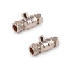 2 Number 15mm Isolating Valve CP Full Flow Bore Compression