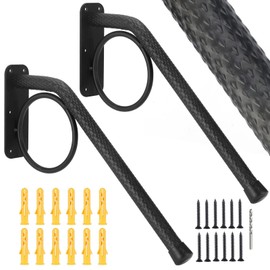 Dakzhou Handrails for Wall Mounted Heavy Duty Non-Slip Pattern Outdoor Handrail Garage Handrail Grab Bars for Garage, Porch, Garden 1 to 3 Steps Stairs(Dia 1.2”Iron Pipe, 22"Length)