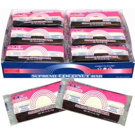 Supreme Coconut Bars (24 individually wrapped 2.5oz coconut bars per box)