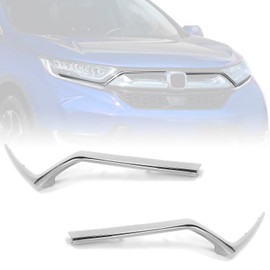 HECASA Headlight Molding Compatible with 2017-2019 Honda CR-V CRV Front Bumper Head Light Grille Trim Chrome Replace for 71173-TLA-A00 HO1212121 71123-TLA-A00 HO1213121 Left&Right Side - 2 Packages
