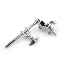 Soundspire Silver Multi-Clamp, Adjustable Quick-Release Drum Mount for Cymbal Stands & Percussion (Stainless Steel)