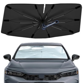 Windshield Sun Shade Umbrella for Honda Civic 2022-2025, Foldable Sunshade for Car Front Window, 360 Rotation Automotive Interior UV Protection for Outdoor Parking, Keep Car Cool