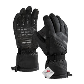 TRENDOUX Guantes de invierno para esquí resistentes al agua: 3M Thinsulate -40 ° F a prueba de viento cálido hombre mujer guantes aislados con pantalla táctil antideslizante
