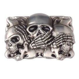 Vintage Skull Belt Buckle Western Cowboy Native American Motorcyclist (SK-20)
