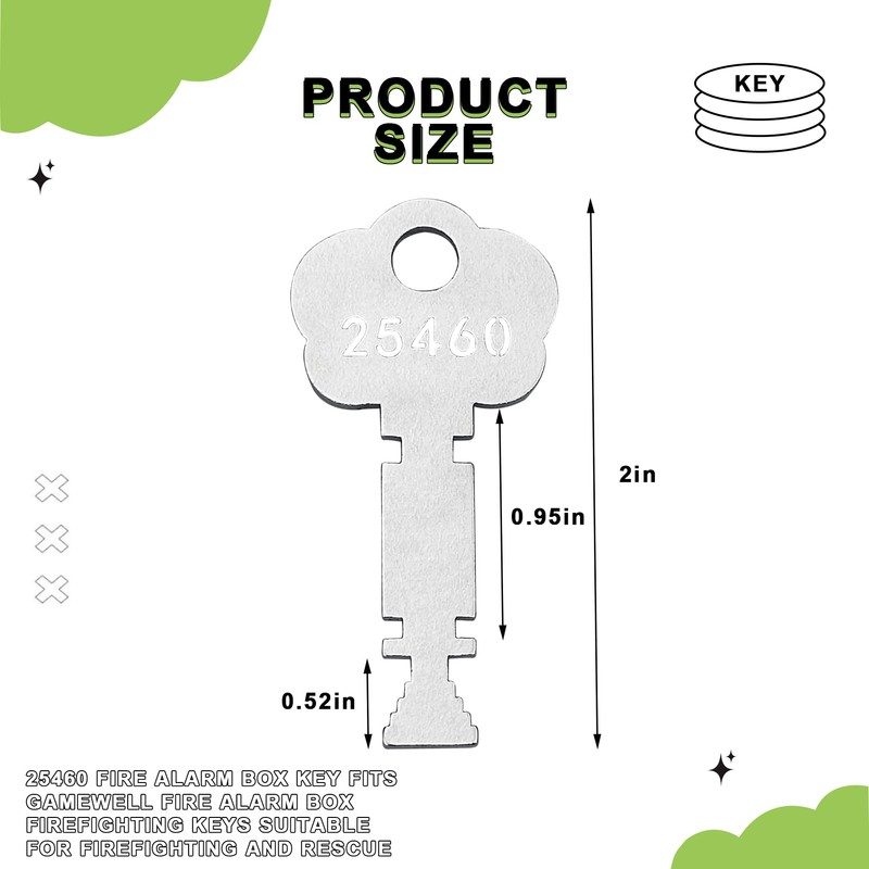 25460 Fire Alarm Box Elevator Key Fits for Gamewell and