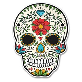 2 x 10cm/100mm Sugar Skull Window Cling Sticker Car Van Campervan Glass #6231