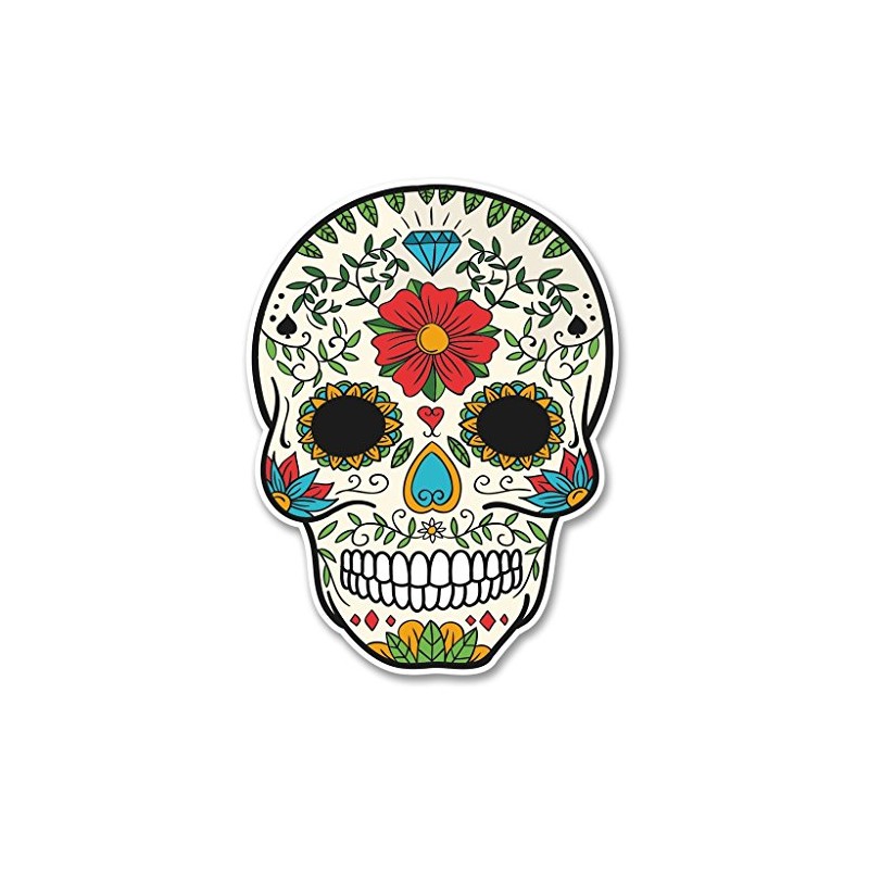 2 x 10cm/100mm Sugar Skull Window Cling Sticker Car Van