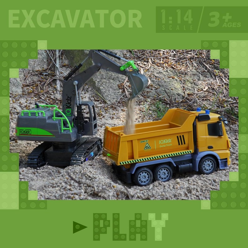 IQKidz Remote Control Excavator Toys for Boys 4-7 Yrs Old