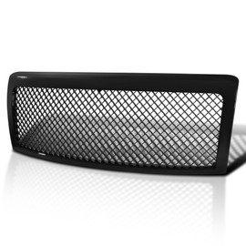 Spec-D Tuning Black Mesh Front Bumper Hood Grille Compatible with 2009-2014 Ford F150 F-150 Truck