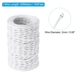 PATIKIL 164 Feet Floral Binding Wire Wrap Yarn 2 mm Flower Shop Wire Iron Wire Paper Covered Vine Wrap Wire Binding Wire for Bouquets White
