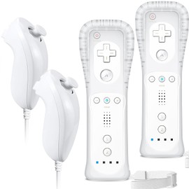 SONVIEE Remote Controller und Nunchuck Joystick Ersatz für Wii/Wii U - Mit Silikonhülle und Handgelenkschlaufe, Ohne Motion Plus