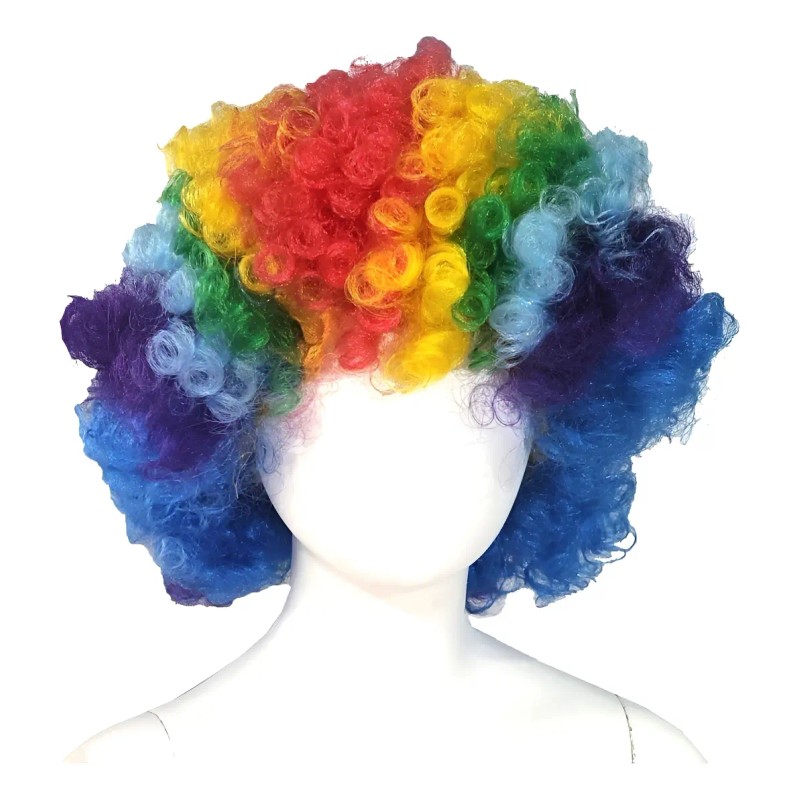 Peluca Afro De Colores China Payaso Fiesta Payasito