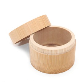 POFET Fat Cylindrical Round Shape Portable Handmade Natural Bamboo Tea Canister Storage Container Box Home Use Bamboo Tea Tins Storage Tubes