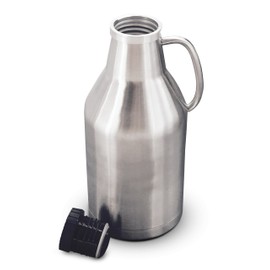 Vacuum insulated, double walled stainless growler with handle, 64 oz