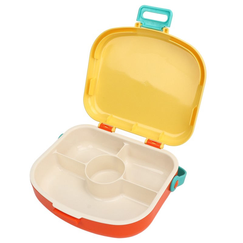 Bento Lunch Box ABS Separate Compartments with Buckle Handle Leakage