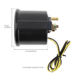 DriSentri 2" 52 mm 12V 0-30 in.Hg Universal Mechanical Electrical Car Vacuum Gauge for Car/Boat/Truck/ATV, External Type Automotive Electrical Vacuum Meter