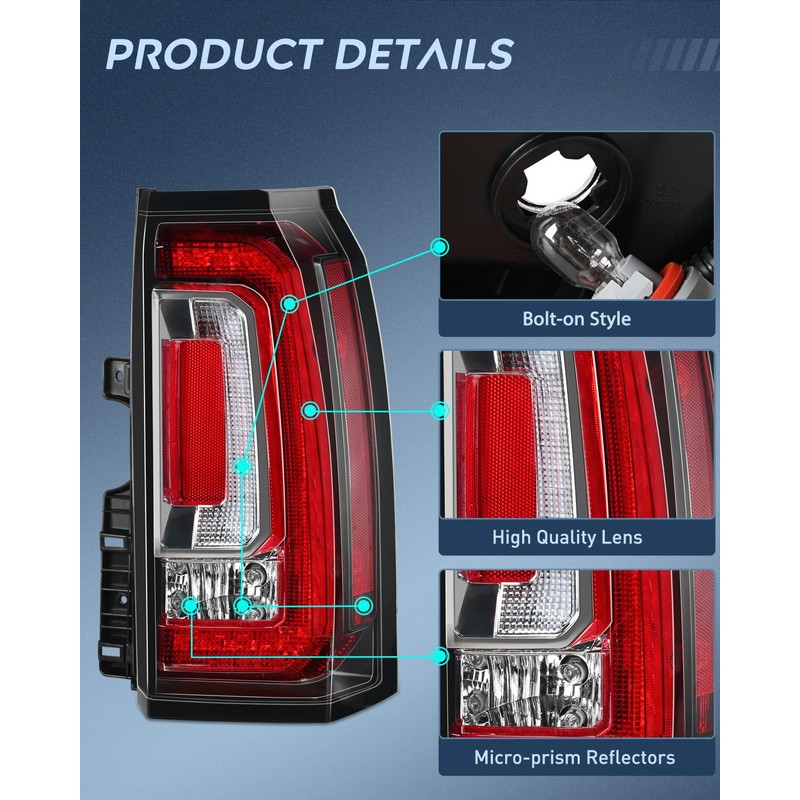 Nilight Taillight Assembly Compatible with 2015 2016 2017 2018 2019