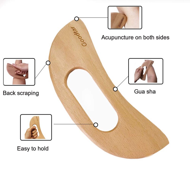 Goodtar Wooden Cellulite Massager, Body Guasha Tool Wooden Guasha Tool