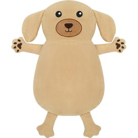 Black German Shepherd Lab Plush Dog Heating Pad, Microwavable & Weighted Stuffed Animals, Heated Plushie for Warmth & Comfort