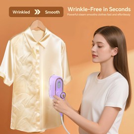 JZOOM Travel Steamer Iron for Clothes, Portable 2-in-1 Dry & Steam Iron, Works Flat or Upright, 180° Foldable Handle, 15s Quick Heat-Up, 20min Continuous Steam, Mini steam iron for Home & Travel